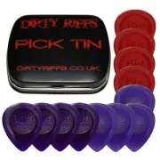 12 x Dunlop Big Stubby Guitar Picks / Plectrums - 4 Of Each Size In A Pick Tin
