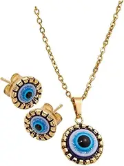 [MOBUTOFU] 1 Set Earrings and Necklace Set Hoops Earrings Stand Multiple Rings Gold Bracelets Tassel Necklaces Unique Bracelet Woman Charm Chain Circle Sleeper Studs Star Jewelry Holder Alloy