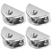 4Pcs Glass Clips Zinc Alloy Adjustable Glass Shelf Brackets for 5-8mm Thickness