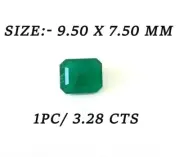 3.28 Ct Emerald Octagon Size 9.5x7.5 mm Cut Faceted Stone For Making Jewelry6364