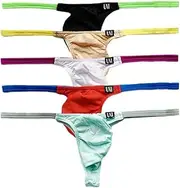 [COMLIFE] Men's Sexy Low Rise Thong Modal Colorblocking T-Back Briefs