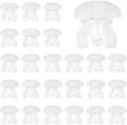 24 PCS Curtain Stoppers, Plastic Drapery Rail Sliding Gliders, White Curtain Stops in Standard Size