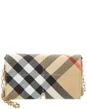 Burberry Snip Mini Canvas Wallet on Chain