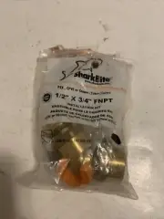 Brass Plumbing 1/2 x 3/4fnpt Sharkbite Pex CPVC Copper Push to Connect