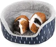 ONEJU Guinea Pig Bed and Hideout - Rabbit, Bunny, Hamster, Chinchilla, Ferry Cage Accessory - Oval Cuddler for Small Animals