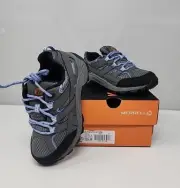NIB NEW Youth Merrell Moab 2 Lace Gray Purple Hiking Shoes US Sz 10.5 W