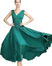 [YHHGDS] V-Neck Dress Latin Dress Tango Skirts Ballroom Skirts Waltz Dress