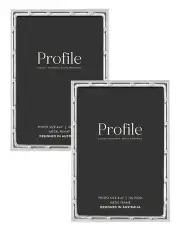 [Profile Australia] Bamboo Metal Photo Frame 4x6in 2 Pack in Silver