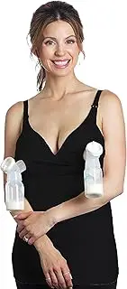 Essential Hands-Free Pump&Nurse All-in-one Nursing Tank with Built in Hands-Free Pumping Bra - Black, S