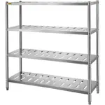 VEVOR Garage Shelf Heavy Duty Shelving 4-Tier 150x45x155cm Stainless Steel