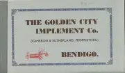 The Golden City Implement Co. Cameron & Sutherland, Bendigo catalogue reprint