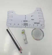 T Shirt Ruler Alignment Tool Guides 40 Sewing Pins Adult Child Youth Toddler