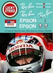 1/2 Decals for Helmet Takuma Sato 2004 Sponsor Decals TBD428