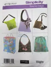 Simplicity 4778 Fleece Bags Sewing Pattern Elaine Heigl