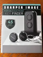 Sharper Image Portable Electronic Key Finder 45 Foot Wireless Range Black - NEW