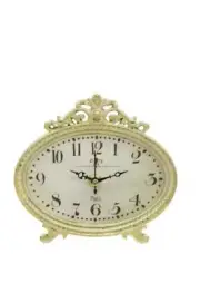 Brand New Ornate Gold Oval Tabletop Clock