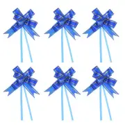 100Pcs 13" Pull Bows Ribbon Gift Wrapping String Decorative Bow Tie Blue