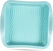 Silicone Square Non-Stick Loaf Pans for Baking Bread, Toast,Easy Release Versatile Baking Dish(Blue