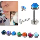 Opal Lip Bar Ring Internally Threaded Ear Nose Cartilage Stud Piercing Jewelry