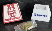 Quaker Oats Cereals Magnetic Paper Clip Dispenser NEW In Box 1992 Never Used