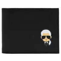 在飛比找PChome24h購物優惠-KARL LAGERFELD 卡爾 燙印圖樣對開短夾禮盒組.