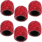 COMPUKAS 6pcs Decorative Bling Valve Stem Caps Rhinestone Car Accessories for Cars Trucks and Motorcycles Durable Water Effortless Installation Personalize Your Vehicle