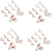 SAFIGLE 4sets Rabbit Ear Diy Kit Fabric Charm for Hair Clips Stuffed Animal Decor for Craft Projects Cosplay 10pcs*4