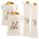 Bpa-free Bread Bag Storage Container Reusable Linen Drawstring Homemade Loaf