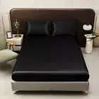 Imitation Silk Satin Fitted Sheet Hot Style Solid Color Fitted Sheets Pillowcase