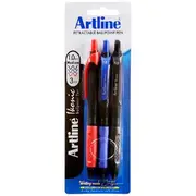 Artline Ikonic Retractable Ballpoint Pen Assorted 3 Pack