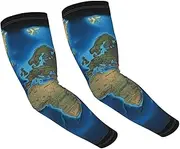 [FHEDVBN] World Map Arm Sleeves Compression Arm Covers for Men Women Outdoor Sun Sleeves Cooling Sports Sleeve, Black