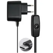 5V US/EU Plug USB-C Power Supply Adapter ON/OFF Switch Cable For Raspberry Pi 4