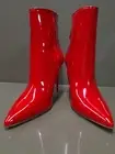 SteveMADDEN Red Patent Vegan Leather Ladies Boots In 8/38.5/NEW/11cm Heel