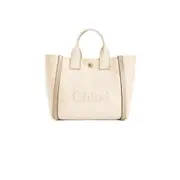 [CHLOÉ] Small Carry Tote Bag in Canvas Beige