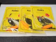 3 NJ Hand Tied HI-LO w/Spin, White Hair, ORANGE Float Fluke/Summer Flounder Rigs