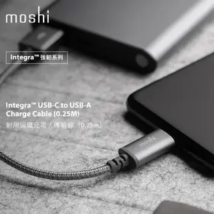 Moshi Integra USB-C to USB-A 充電線 傳輸編織線（0.25 m）iphone Android