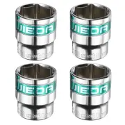 4pcs 1/2" Drive 6 Points Socket 30mm CR-V Metric Shallow Socket, Silver Green