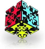 Willking Qiyi Crazy Gear Speed Cube 3x3 - QYTOYS 3x3x3 Magic Cube With 360-Degree Rotating Three-Dimensional Gear Structure - Twisty 3D Puzzle Brain Teaser High Difficulty