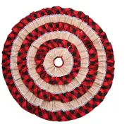 Christmas Xmas Party Decoration Props Plaid Burlap Christmas Tree Skirt Mat Plaid burlap cake tree skirt