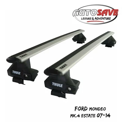 Thule Alu WingBar Evo Silver Roof Bars Set to fit Ford Mondeo Mk.4 Estate 07-14