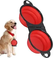 Travel Dog Bowls - Portable Slow Feeder Dog Bowls - Folding Pet Feeding Dish for Walking Hiking Camping Outdoor Activities