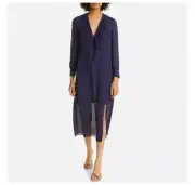 Ted Baker Faithy Navy Blue Dress Sz 2 US Sz 10 NWT Fully Lined $325