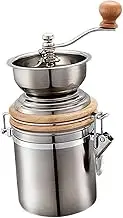 Cabilock Manual Coffee Bean Grinder Stainless Crank Coffee Burr Mill Compact Kitchen Tool for Home Use Silver