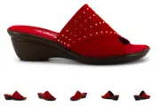 Onex Nori Red Silver Elastic Slide Wedge Sandal Women's US sizes 5-11/NEW!!!