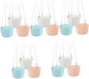 Kisangel 15 Sets Hanging Basket Basin Artificial Decor Hanging Flower Basket Self Watering Pots for Indoor Plants Hanging Pots for Plants Indoor Can Outdoor Ornaments Planting Container Pp