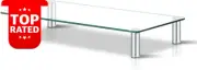 Glass Monitor Stand, Table Top Laptop Computer Mobile Universal Silver