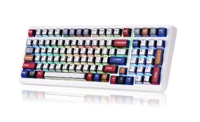 x Aula F99 Wireless Gaming Keyboard, Bluetooth Mechanical Black&White&Blue&Red