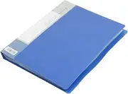 Ruilogod Blue Plastic Cover A5 30 Pockets Clear File Paper Document Display Book