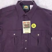 Cabelas Purple Chamois USA Heavyweight Outdoor Flannel Shirt Mens Large Tall