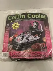 Vintage Skeleton Novelty COFFIN COOLER by FUNworld 1990s Inflatable Party Drinks